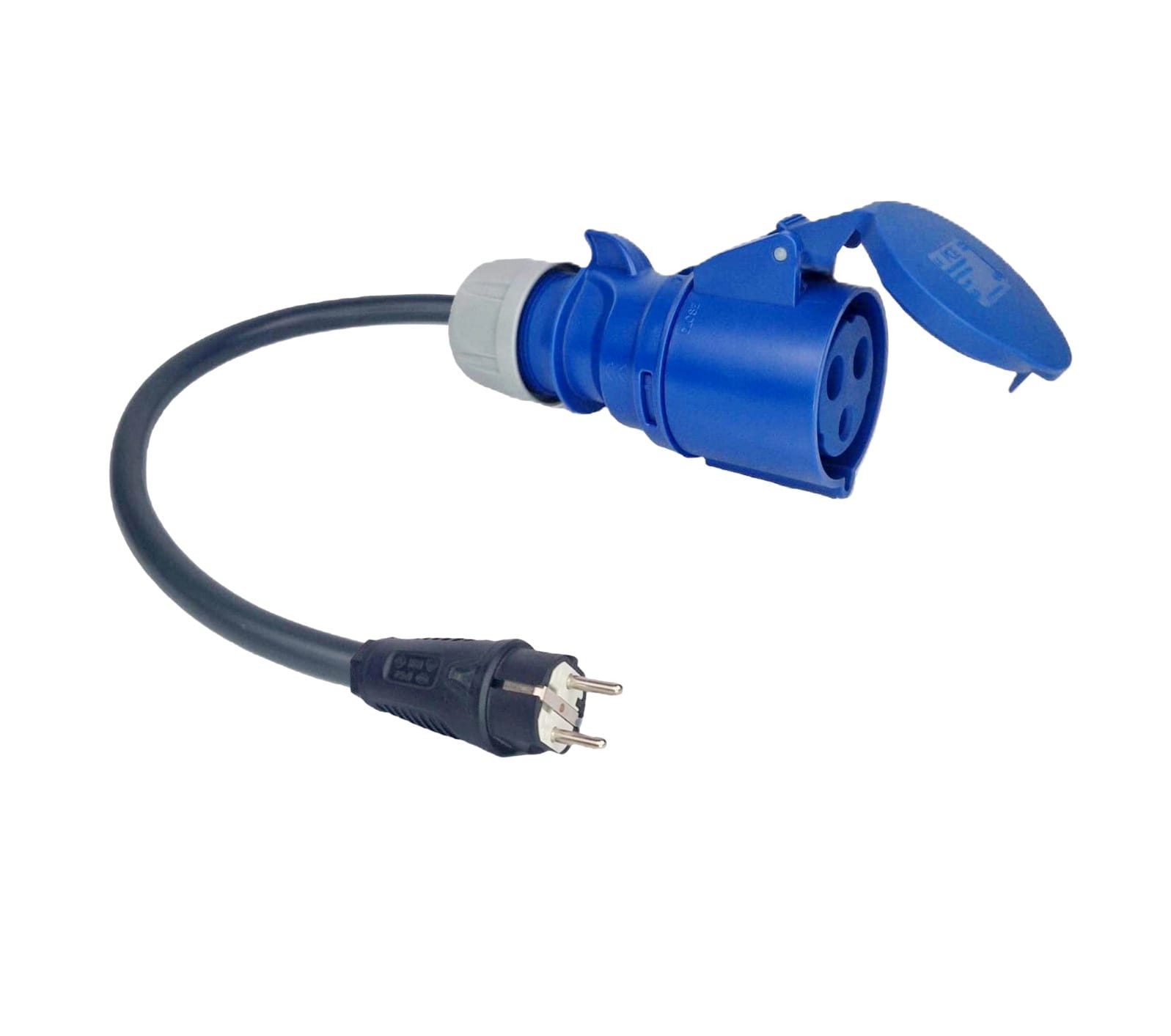 ADAPTADOR CEE 32A MONOFÁSICO – (7.4KW) FÊMEA – SCHUKO MACHO