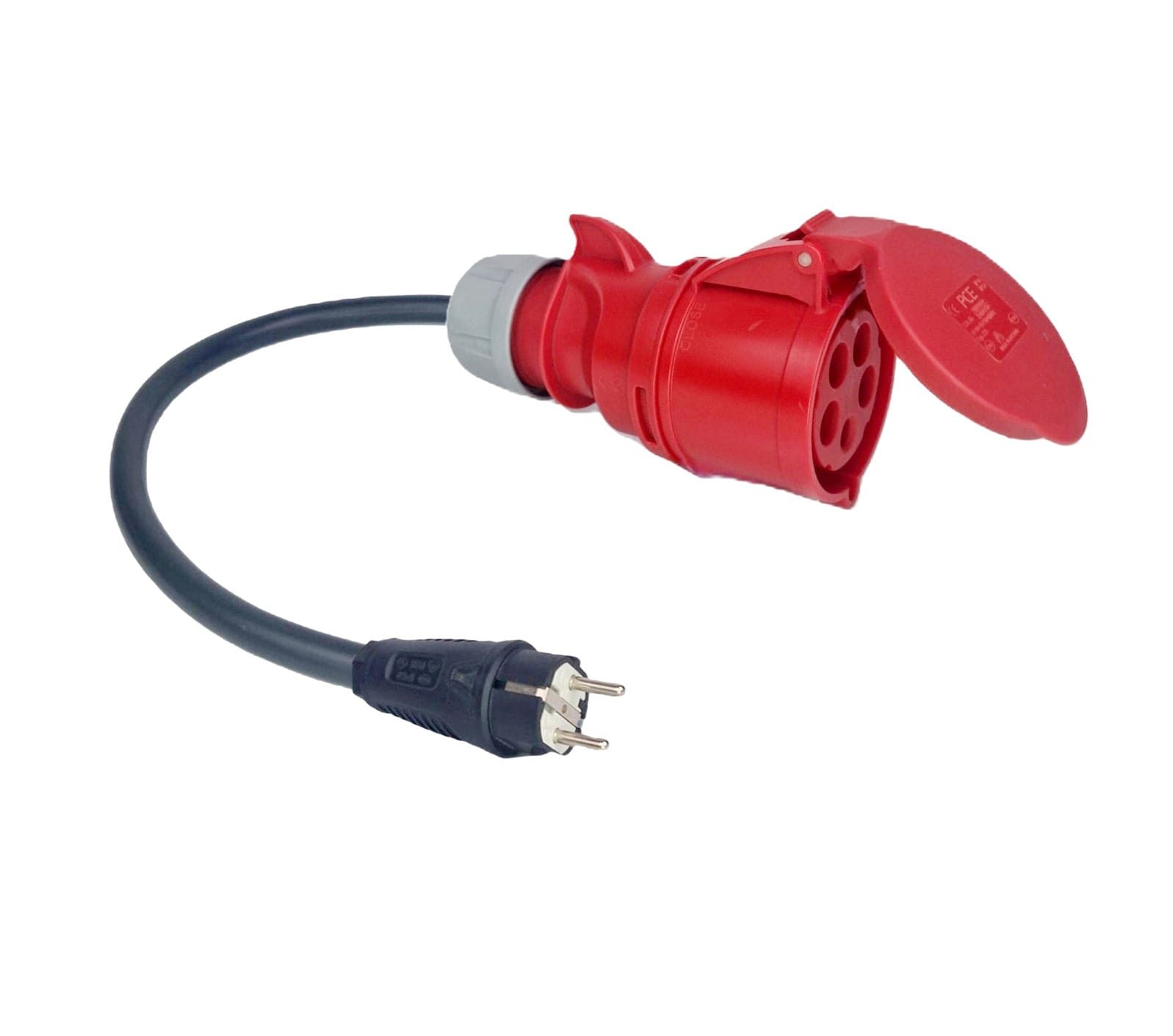 ADAPTADOR CEE 32A TRIFÁSICO - (22KW) FÊMEA - SCHUKO MACHO