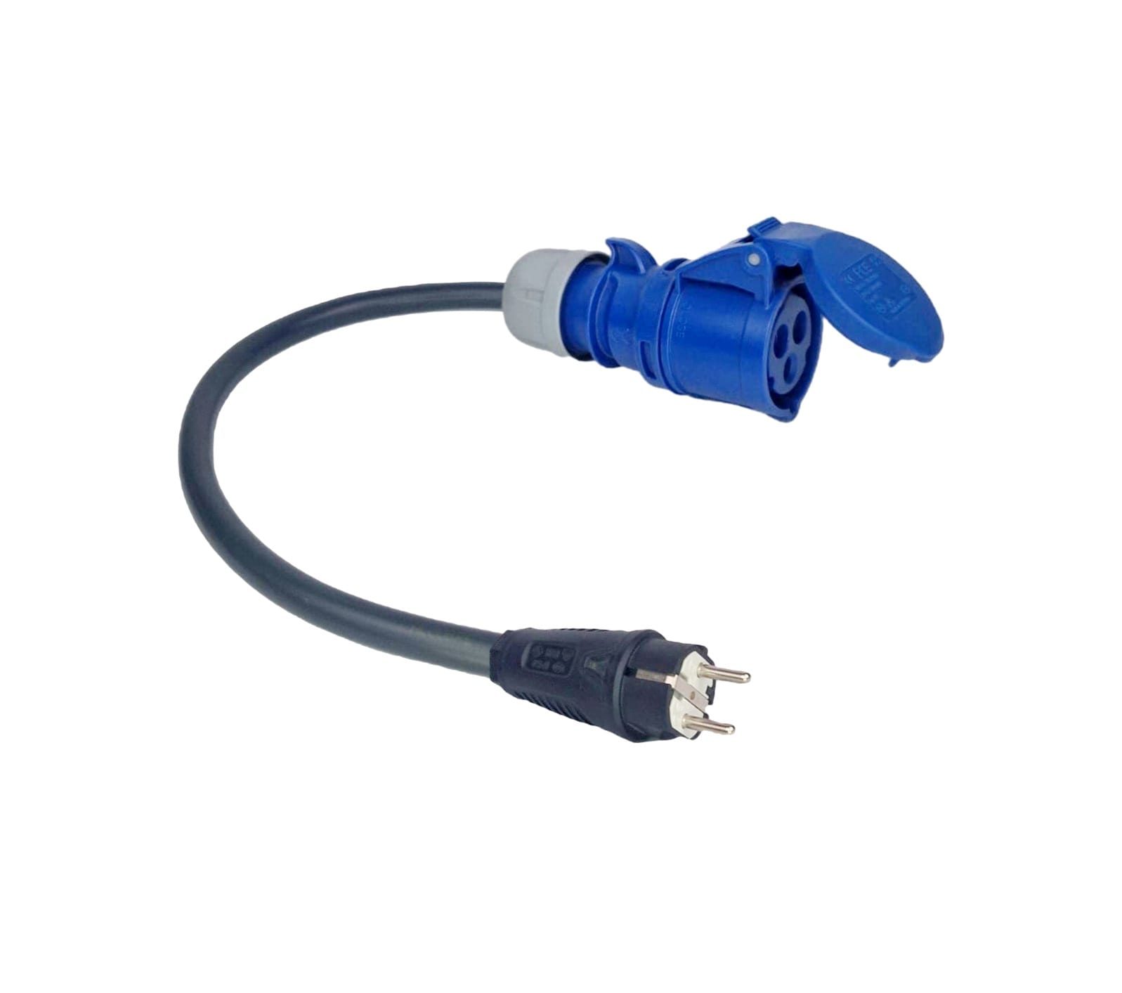 ADAPTADOR CEE 16A MONOFÁSICO - (3.7KW) FÊMEA - SCHUKO MACHO
