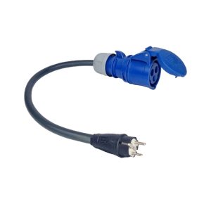 ADAPTADOR CEE 16A MONOFÁSICO - (3.7KW) FÊMEA - SCHUKO MACHO